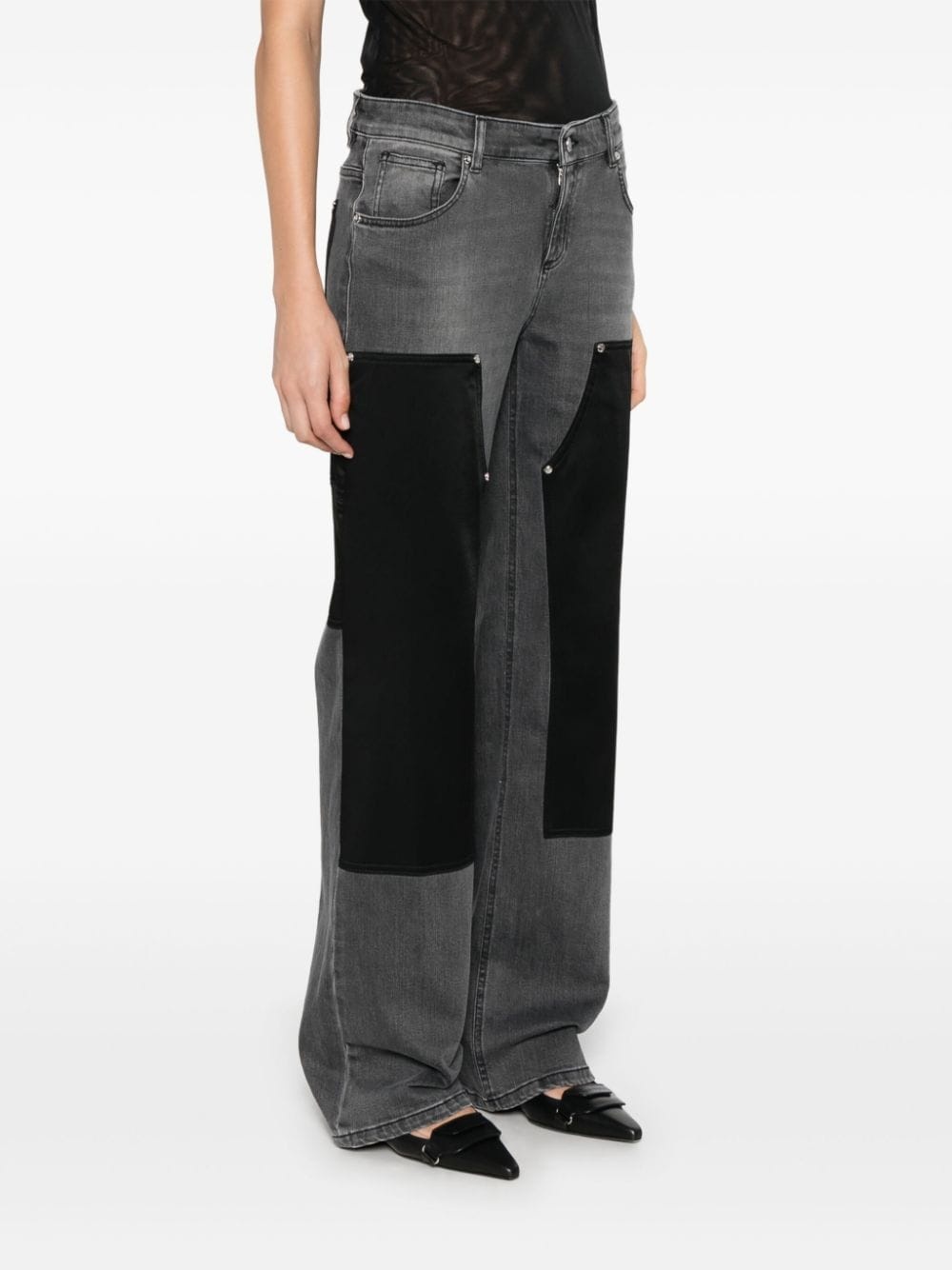 panelled cargo jeans - 3