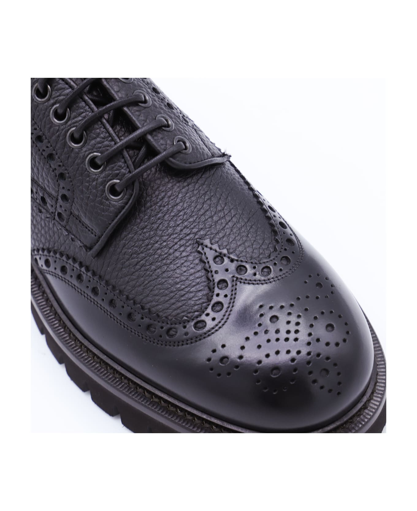 Black Leather Aspen Lace Up Shoes - 4