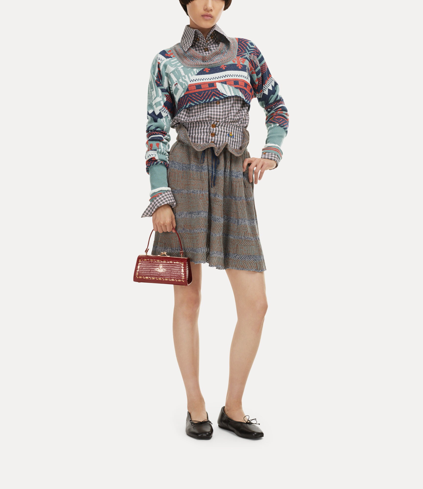 BROKEN FAIR ISLE CROPPED TOP - 2