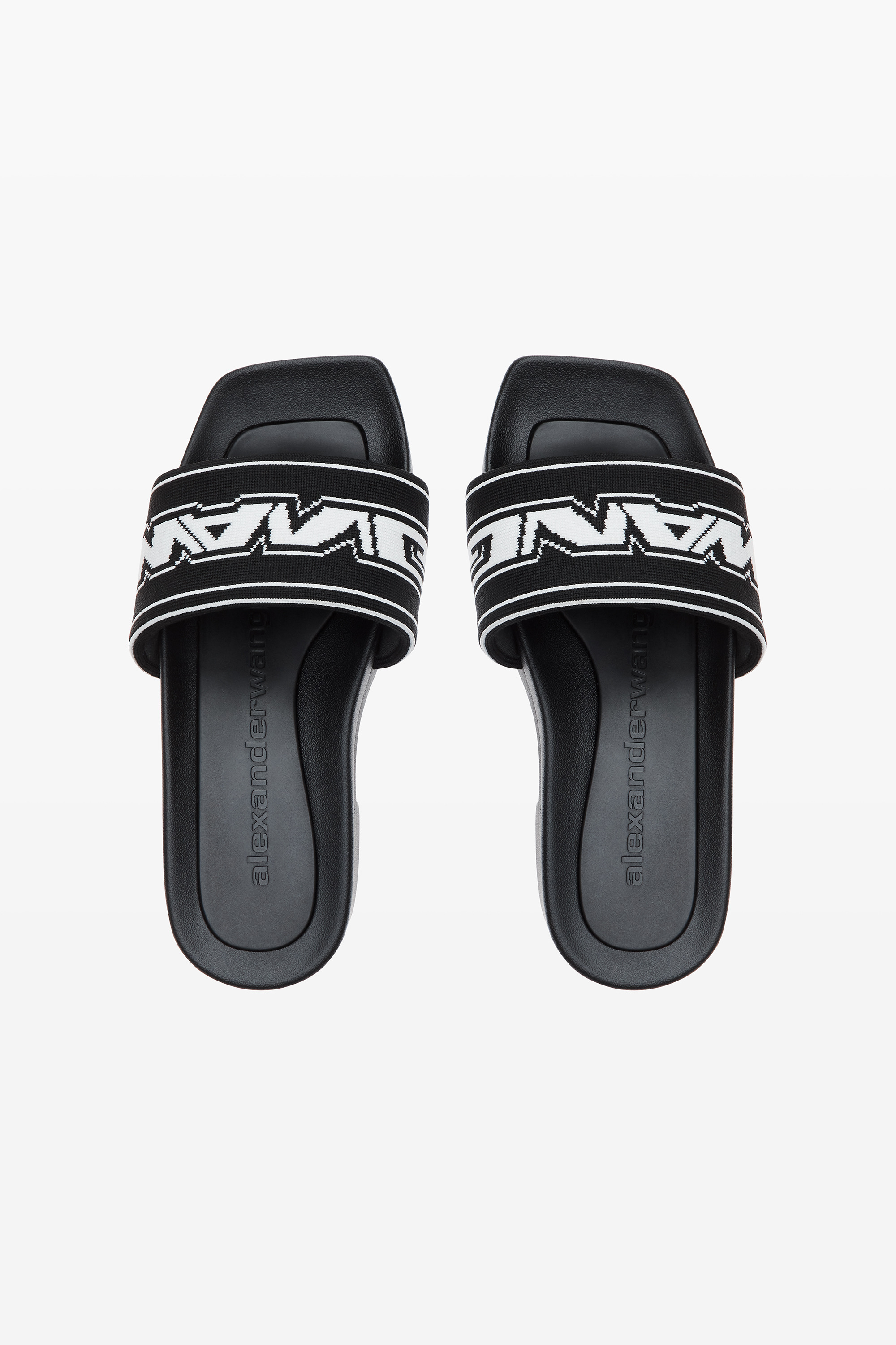 black logo platform sandals - 5