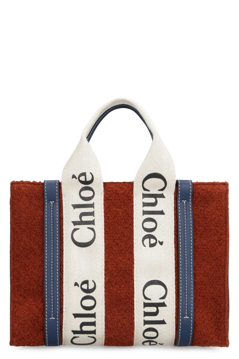 CHLOÉ WOODY SMALL TOTE WOOL - 1