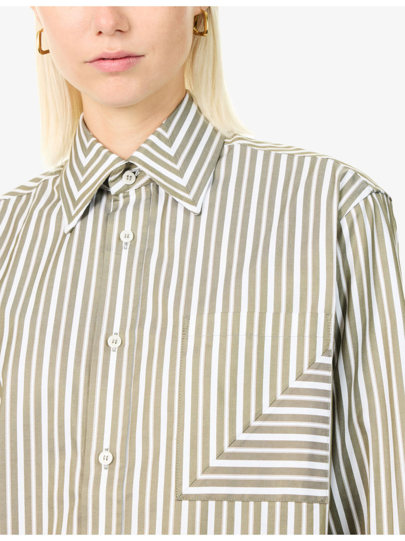 Striped Pocket Detail Cotton Shirt 5