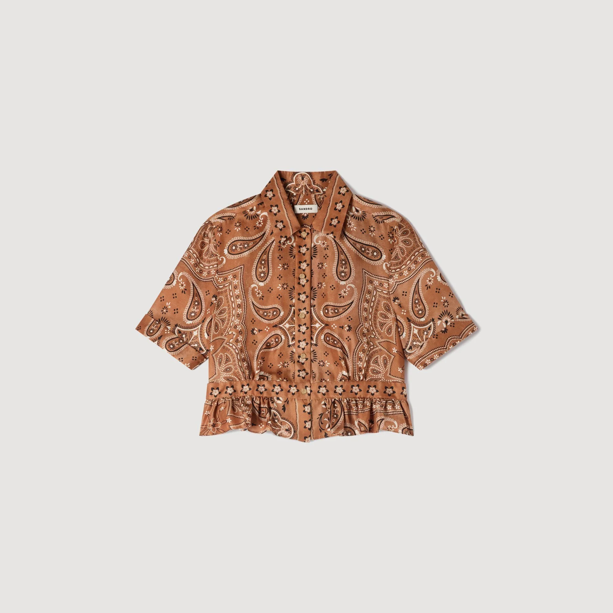 BANDANA PRINT CROPPED SHIRT - 1