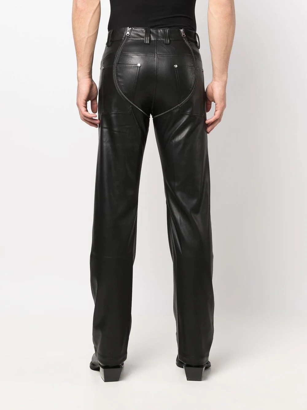 mid-rise straight-leg trousers - 5