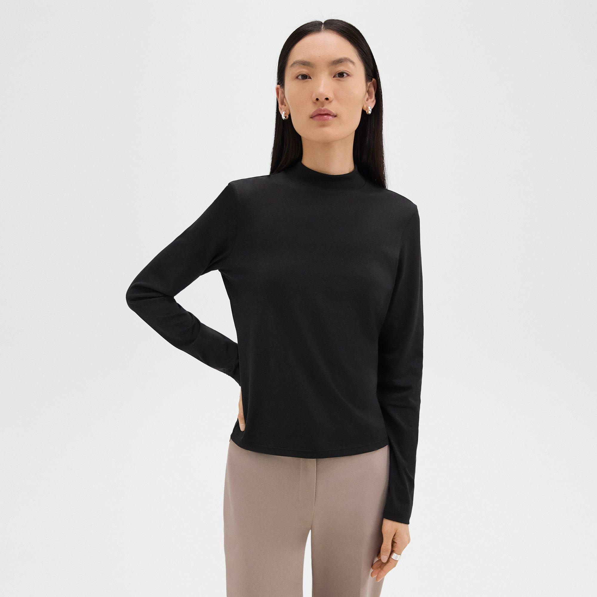 Tiny Mock Neck Tee in Organic Cotton - 3