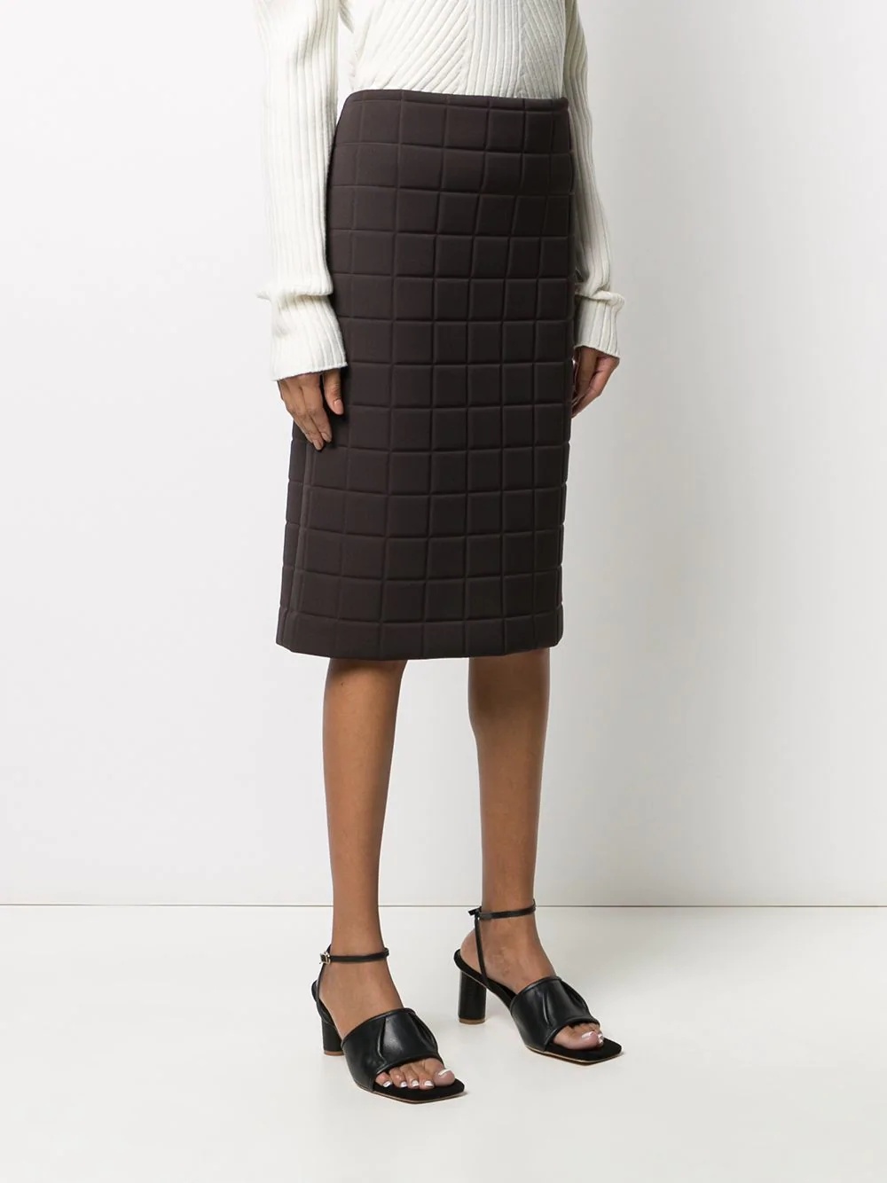 quilted straight skirt - 3