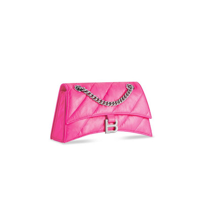 BALENCIAGA Women's Crush Small Chain Bag Quilted  in Fluo Pink outlook