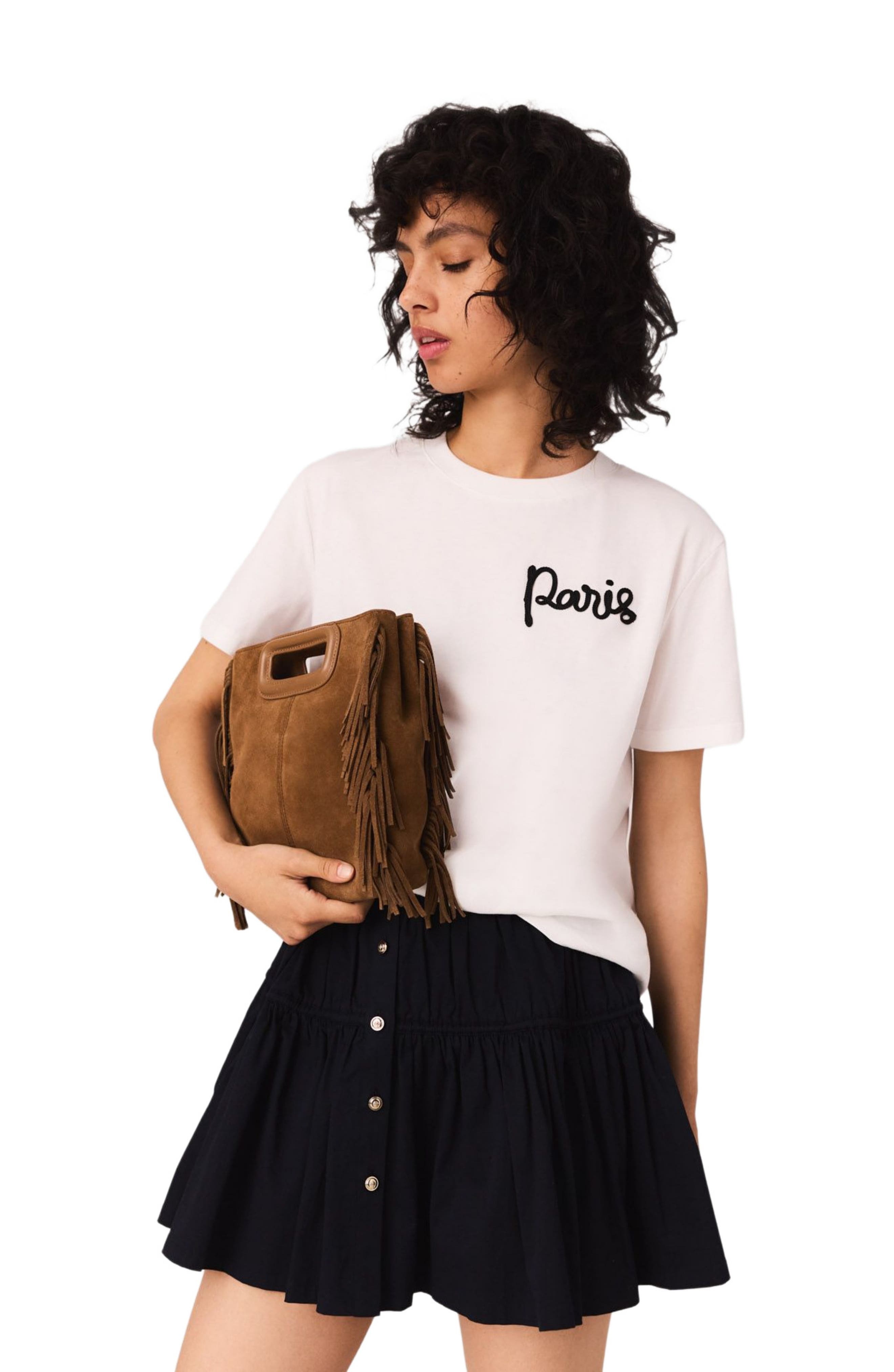 maje T-shirt with embroidered Paris logo in White at Nordstrom - 4