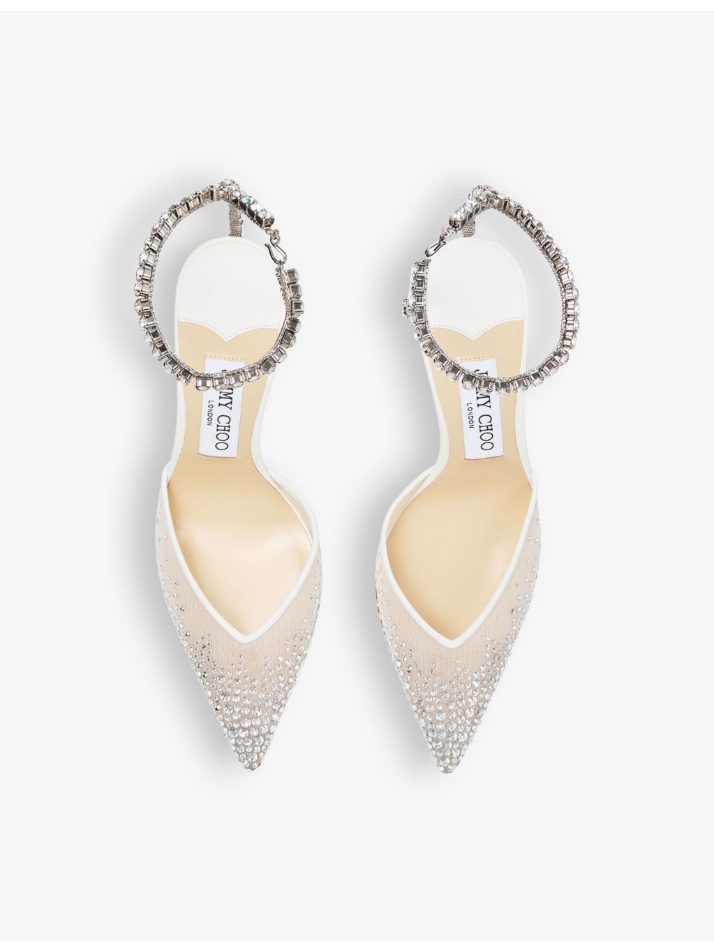 Saeda 100 crystal-embellished mesh heeled courts - 2