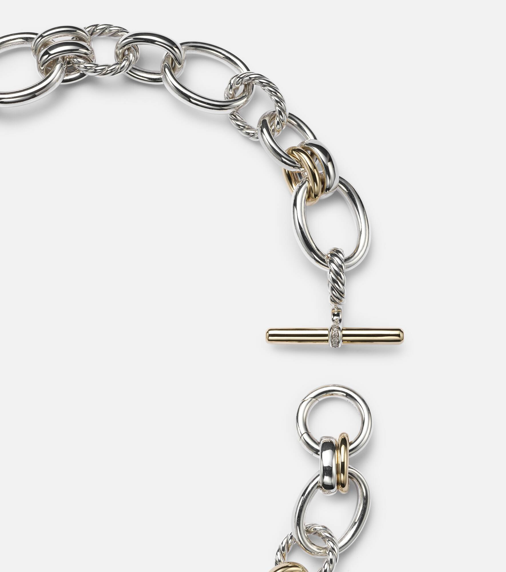 DY Mercer® sterling silver and 18kt gold chain necklace with diamonds - 5