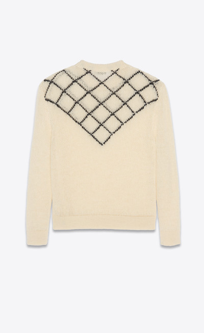 SAINT LAURENT sweater with diamond-patterned bib outlook