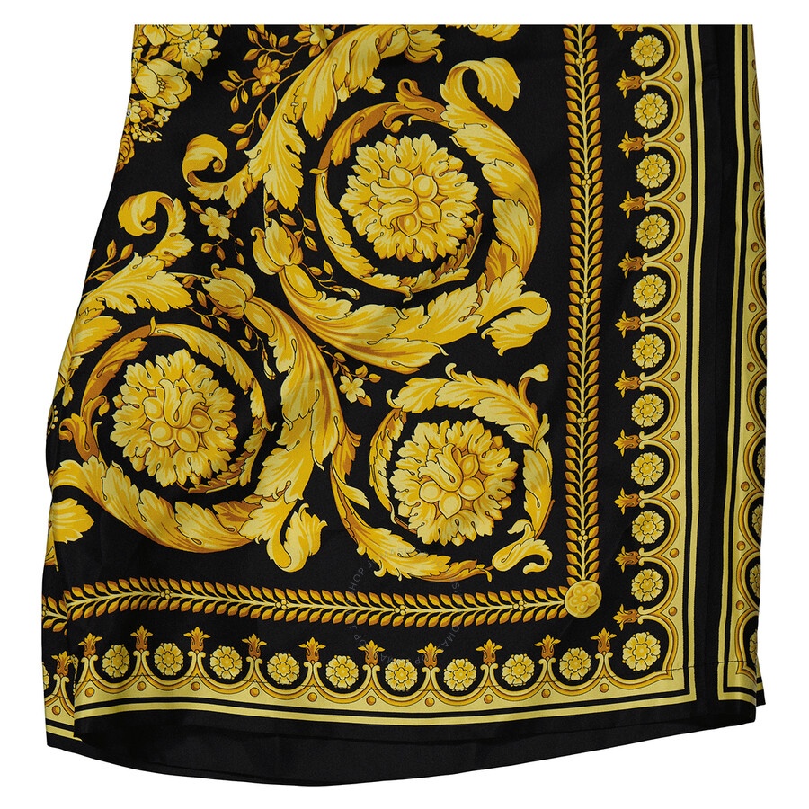 Versace Men's Silk Twill Barocco Print Shorts - 7