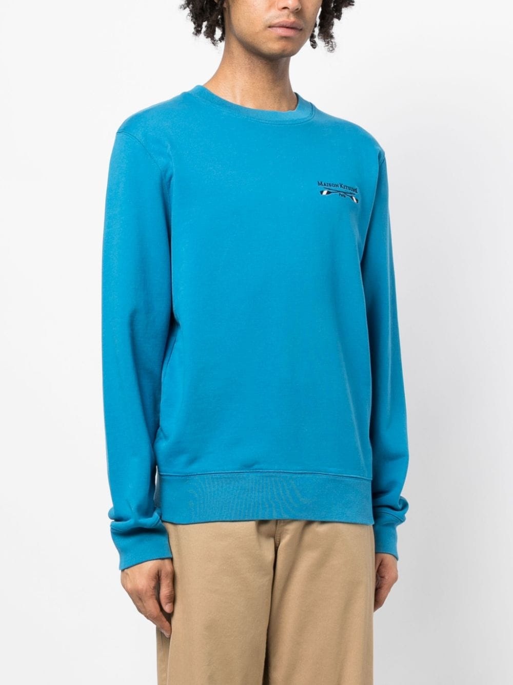 logo-embroidered cotton sweatshirt - 3