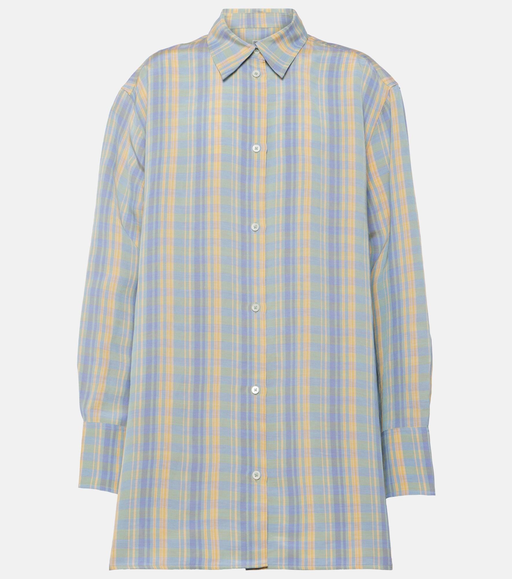 Checked linen shirt - 1