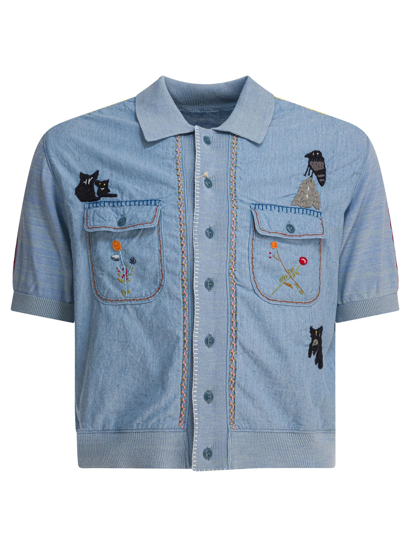 Kapital Knit And Chambray Shirt - 1