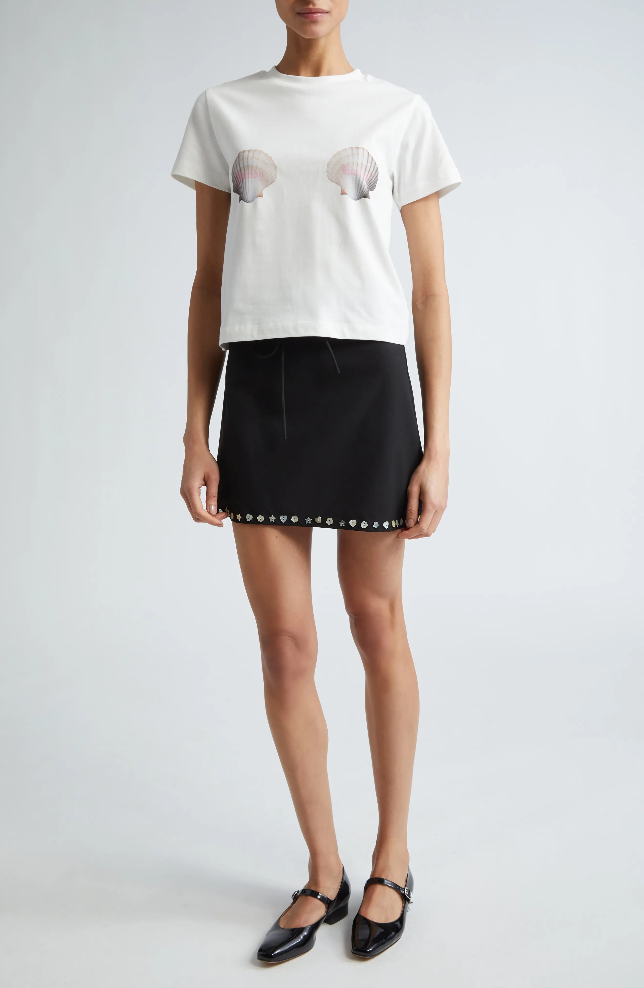 Lala Button Trim Miniskirt - 2