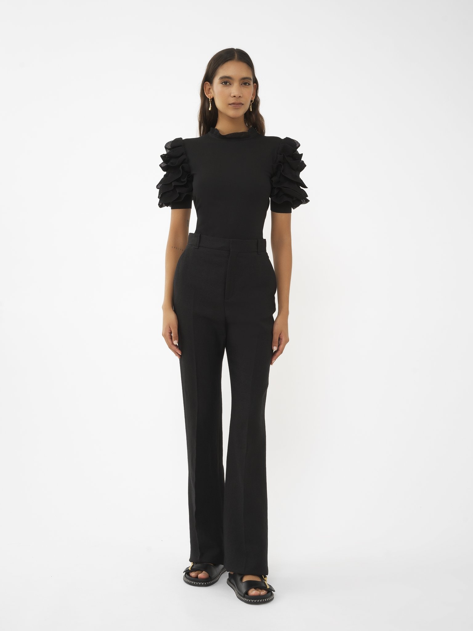 SHORT-SLEEVE RUFFLED TOP - 3