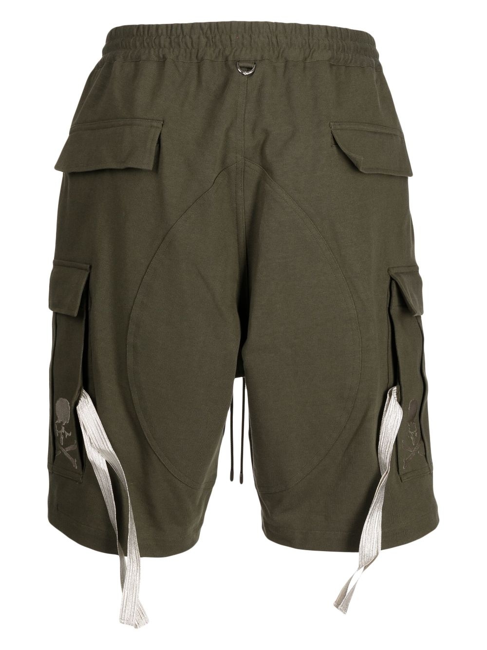 skull-embroidered cargo shorts - 2