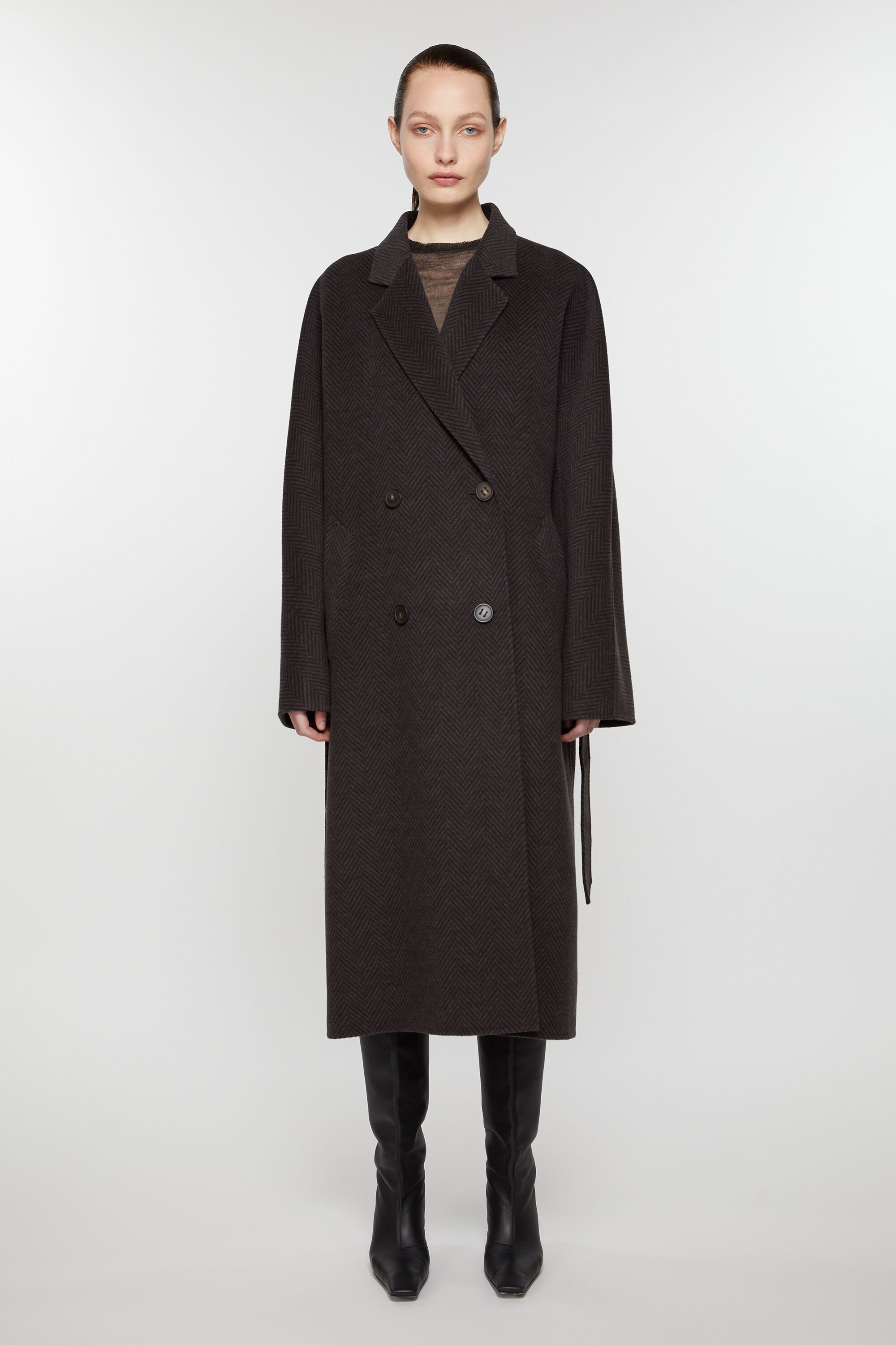 Double-breasted wool coat - Anthracite grey - 2