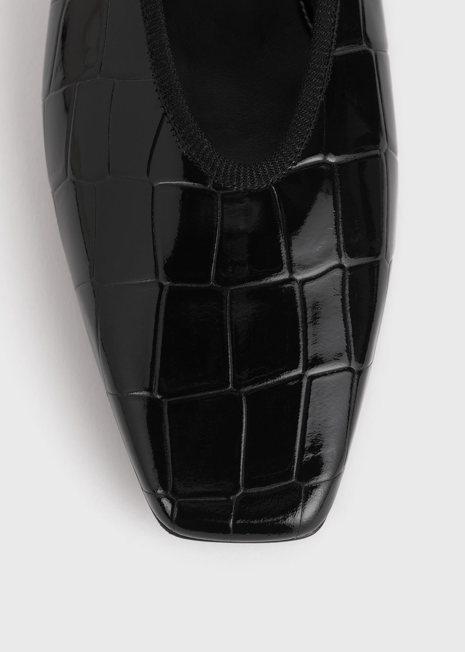 Minimalist croco-embossed ballerinas black - 6