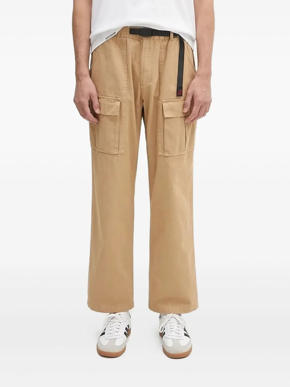 belted cargo-pocket trousers - 1