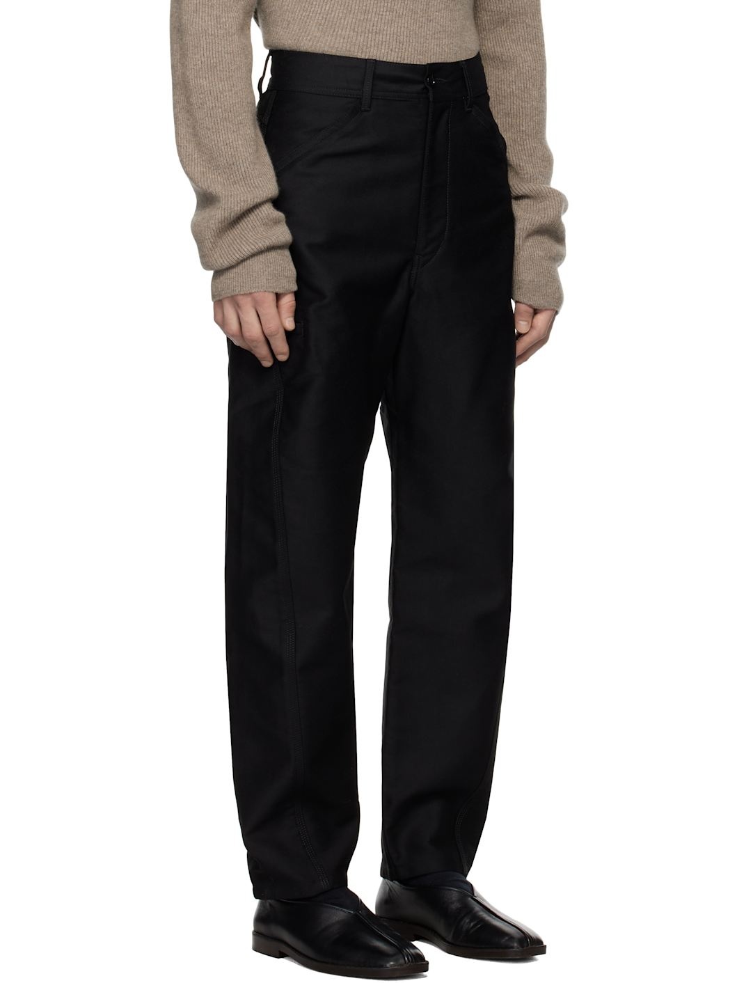 Black Twisted Workwear Trousers - 2