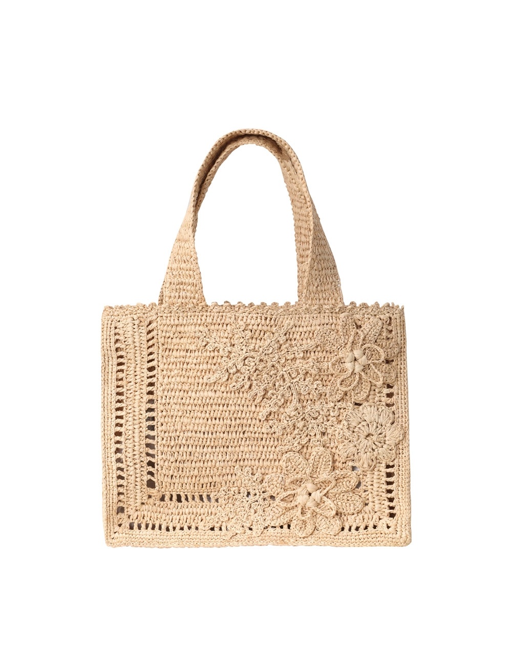 FLORAL RAFFIA MINI TOTE - 1