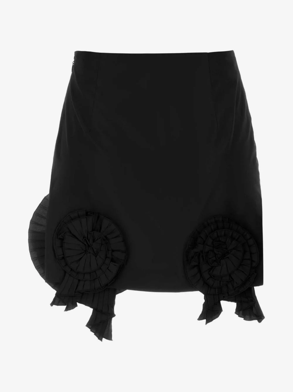 ruffled floral-appliqué mini skirt - 1