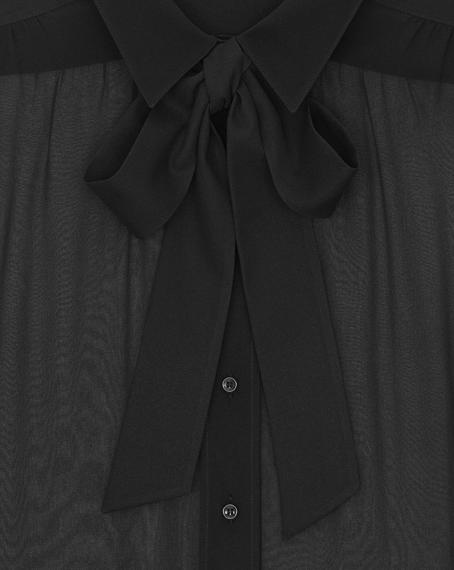 lavallière-neck shirt in silk muslin - 5