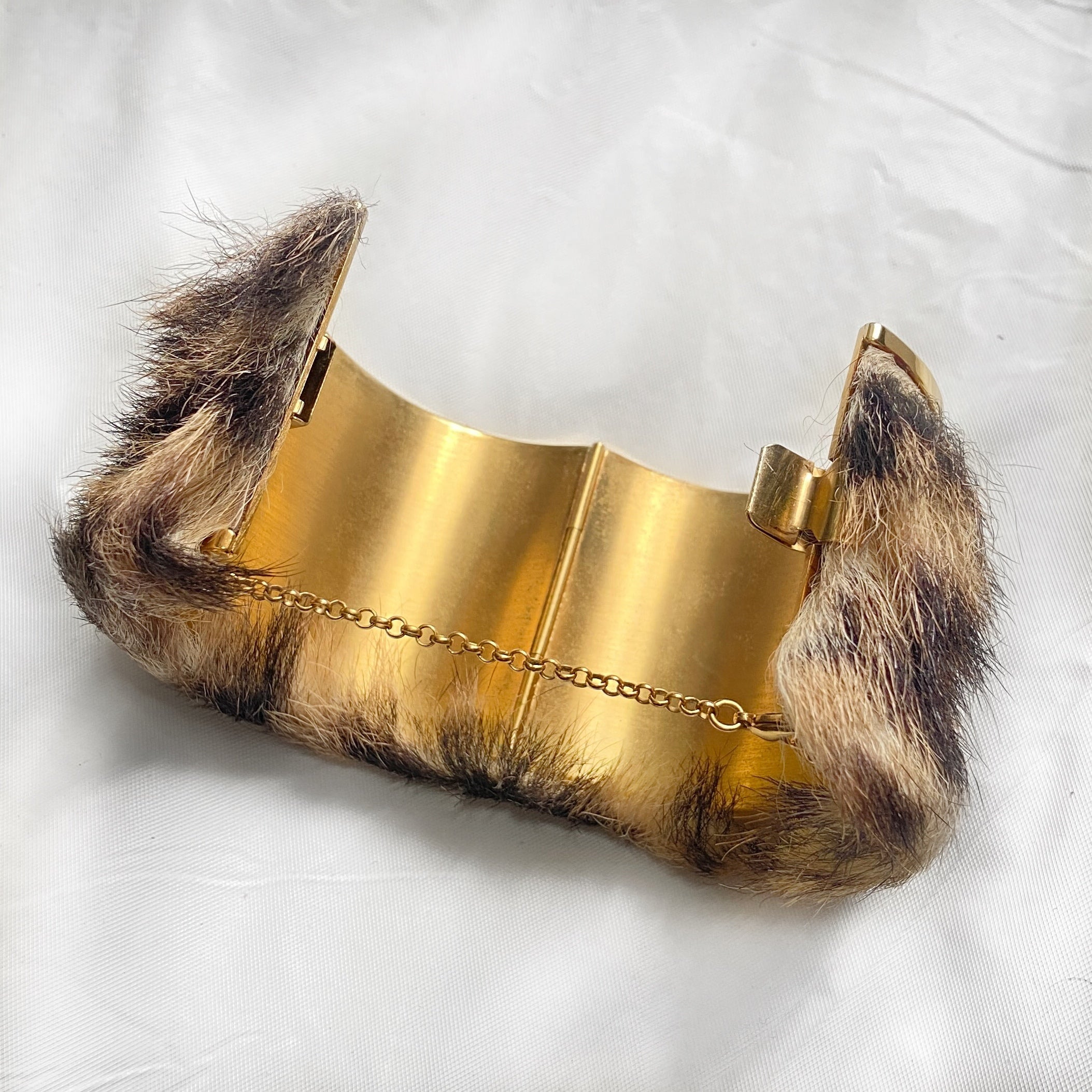 Céline - CÉLINE Phoebe Philo Leopard Fur gold bracelet - 4