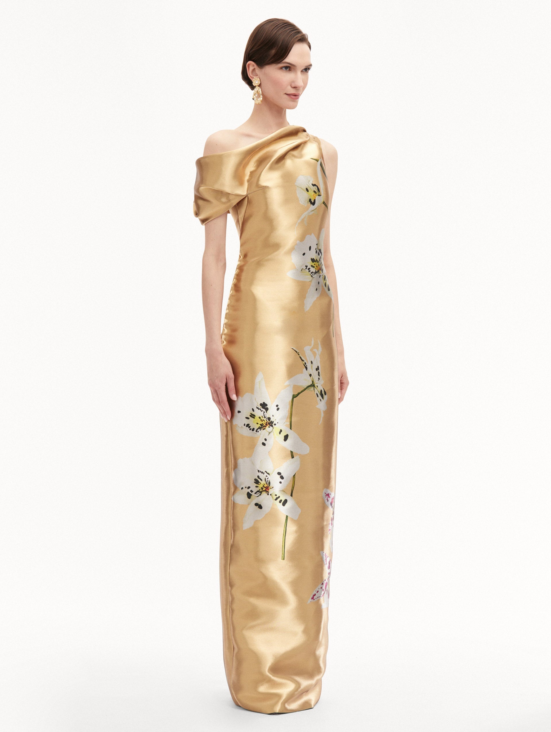 ORCHID GOLD METAL ORGANZA GOWN - 4