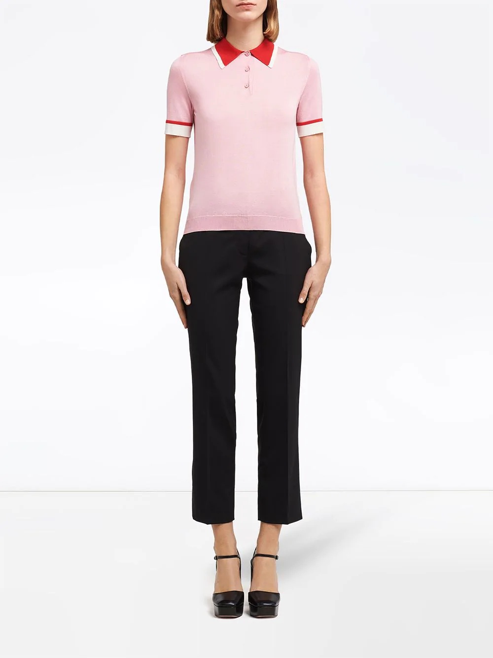 pointed collar polo shirt - 2