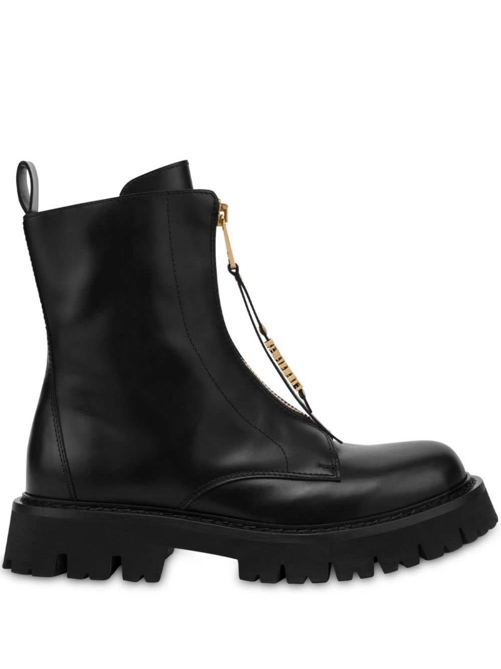 logo-lettering leather ankle boots - 1