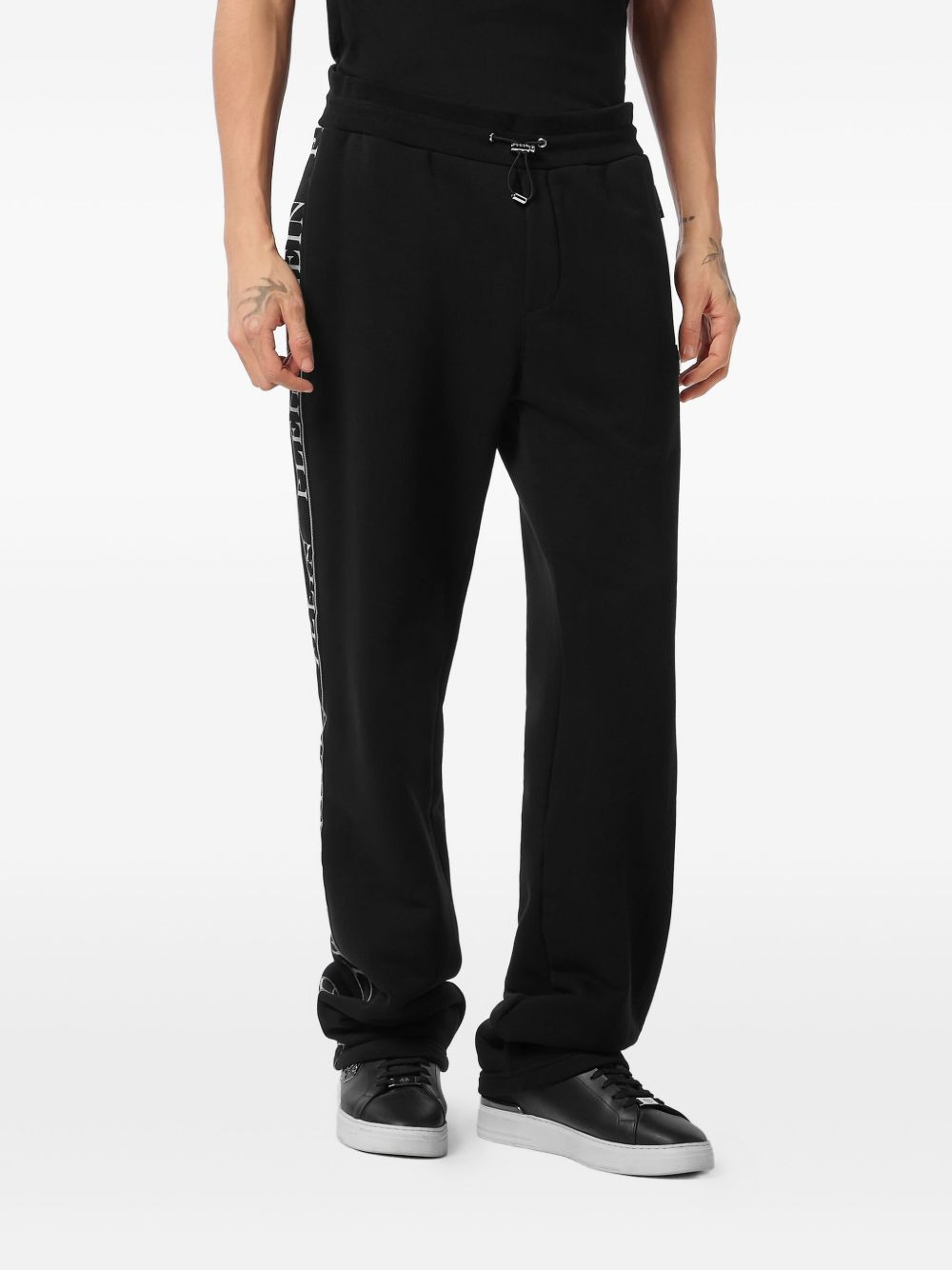logo-tape fleece track pants - 2