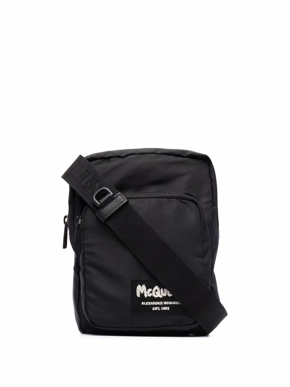 logo-embroidered messenger bag - 1