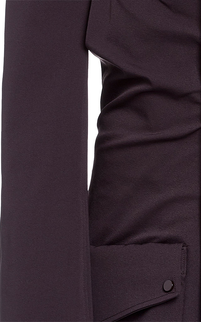 Gathered Gabardine Blazer brown - 4