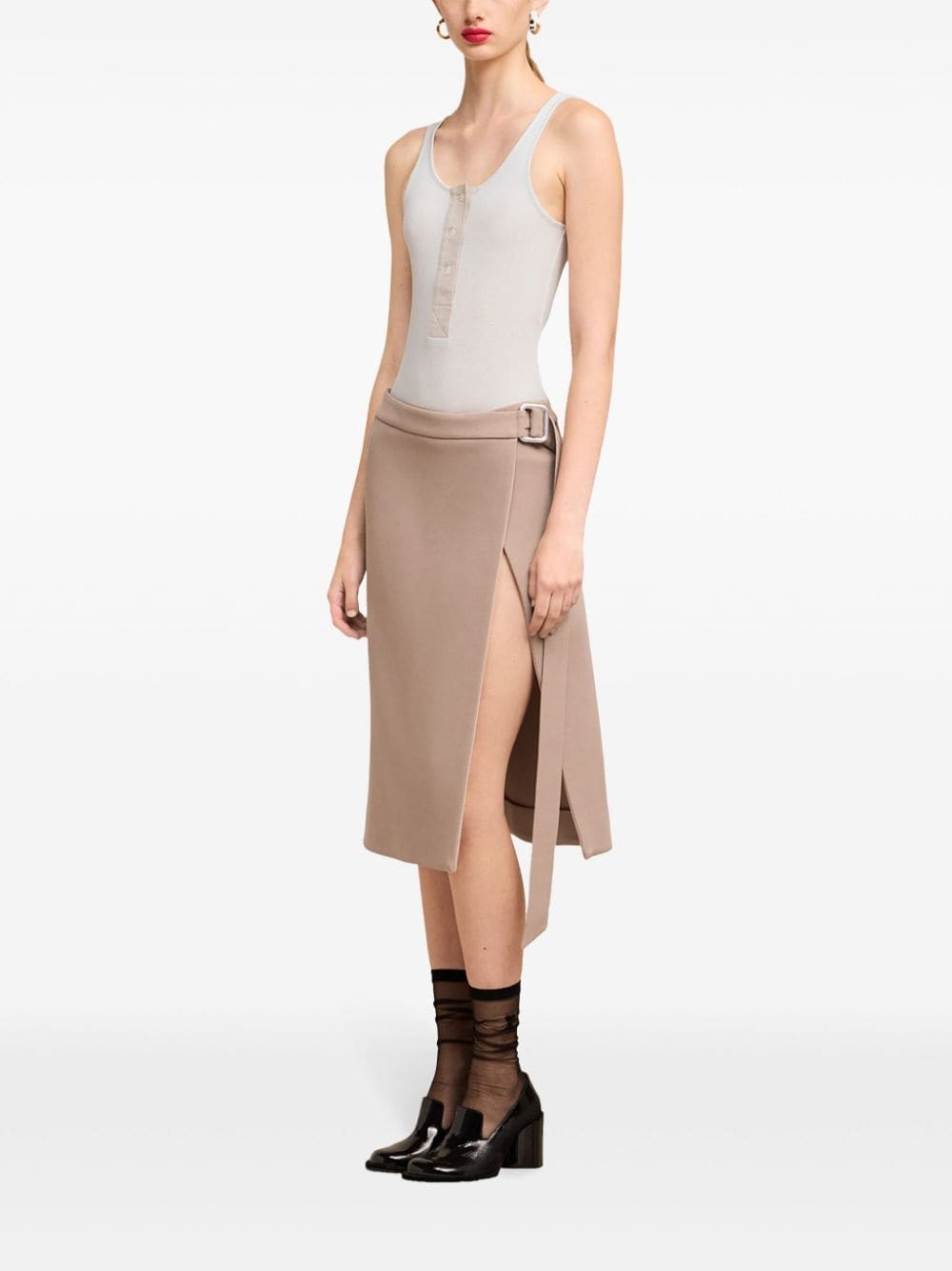 button-front cotton-rib tank top - 3
