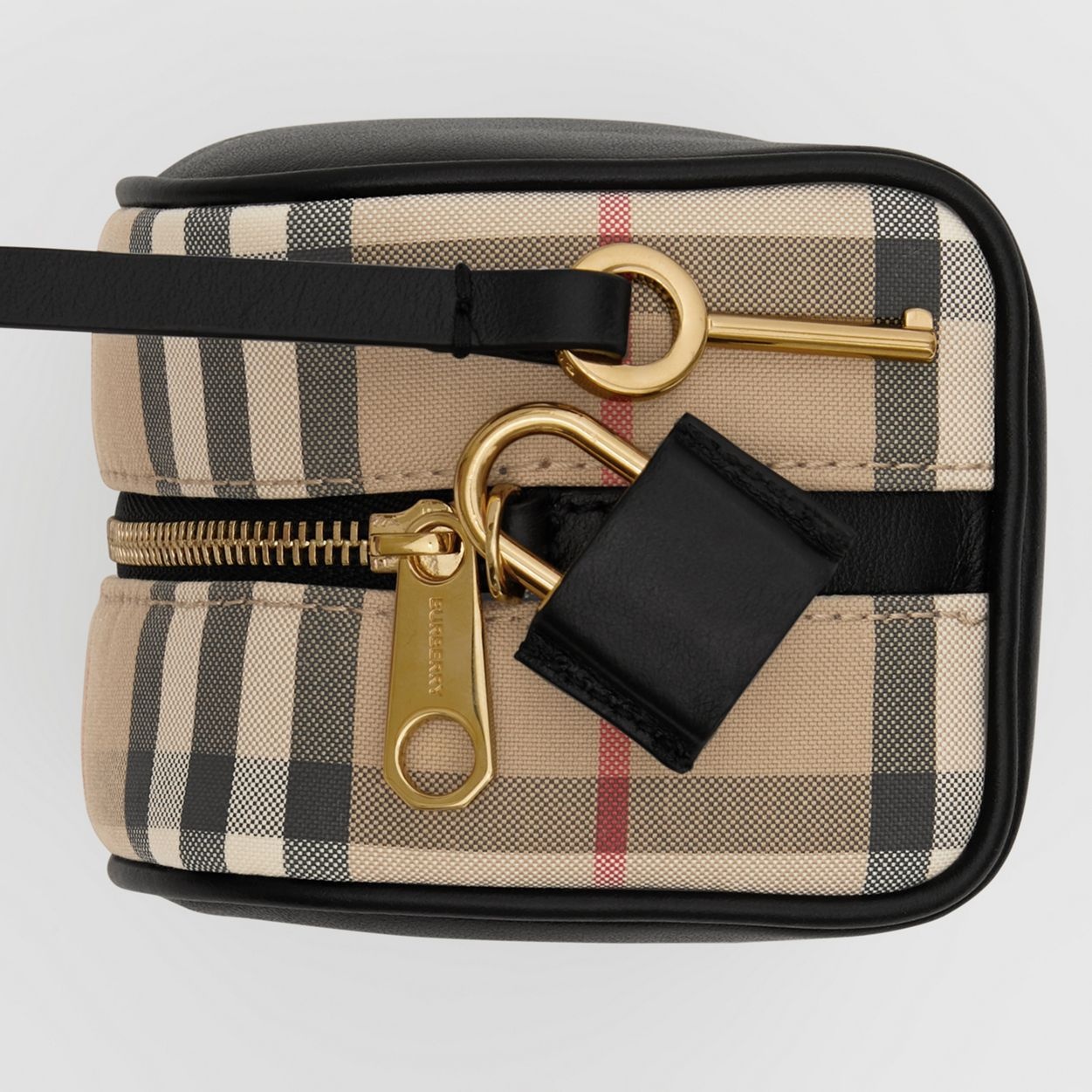 Micro Leather and Vintage Check Cube Bag - 10