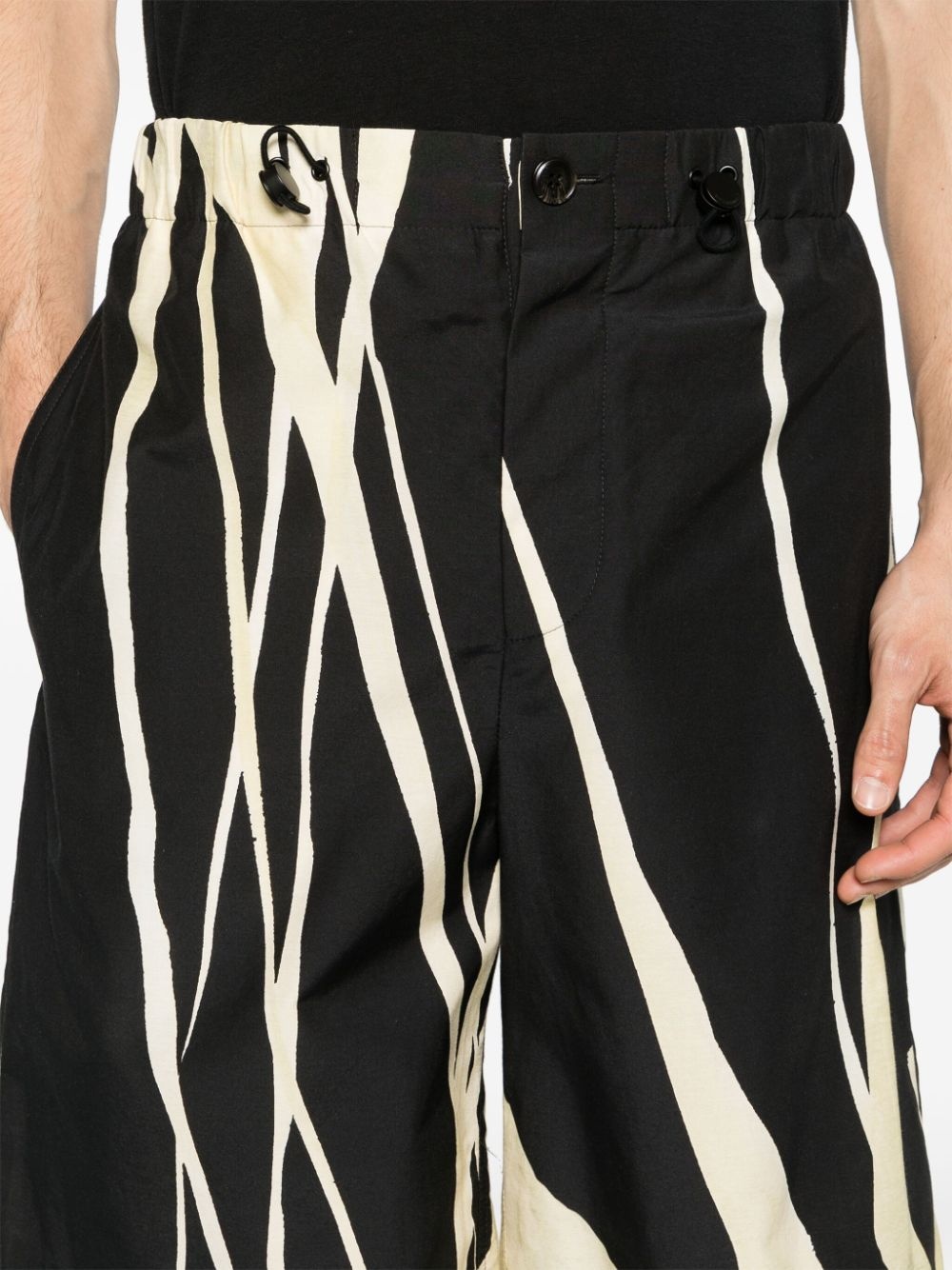 drawstring cotton-belnd bermuda shorts - 5