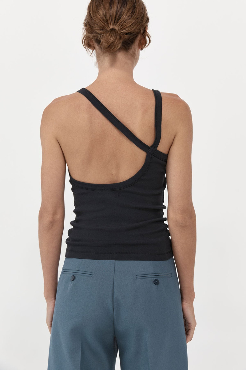 ST. AGNI Organic Cotton Abstract Singlet - Black outlook