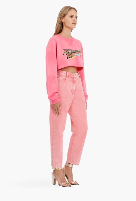 Pink denim boyfriend jeans - 7