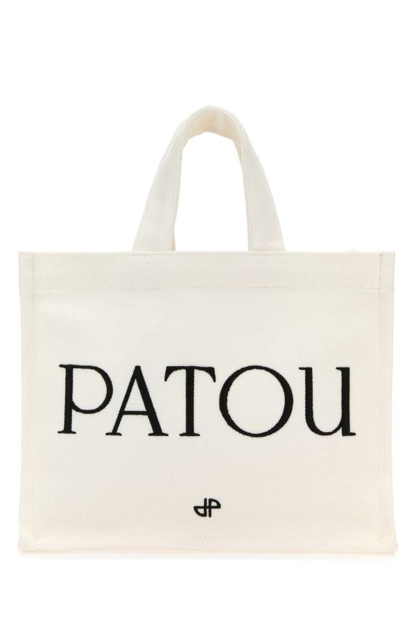 トートバッグ Patou White Canvas Small Tote Patou Shopping Bag PATOU White canvas small Tote Patou shopping bag
