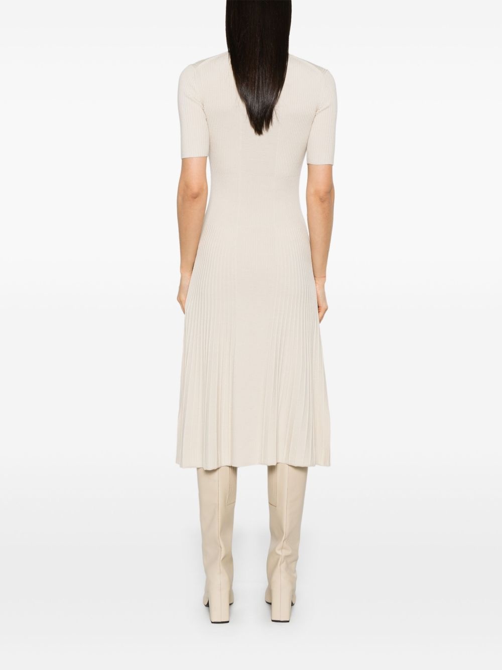 fine-ribbed midi dress - 4