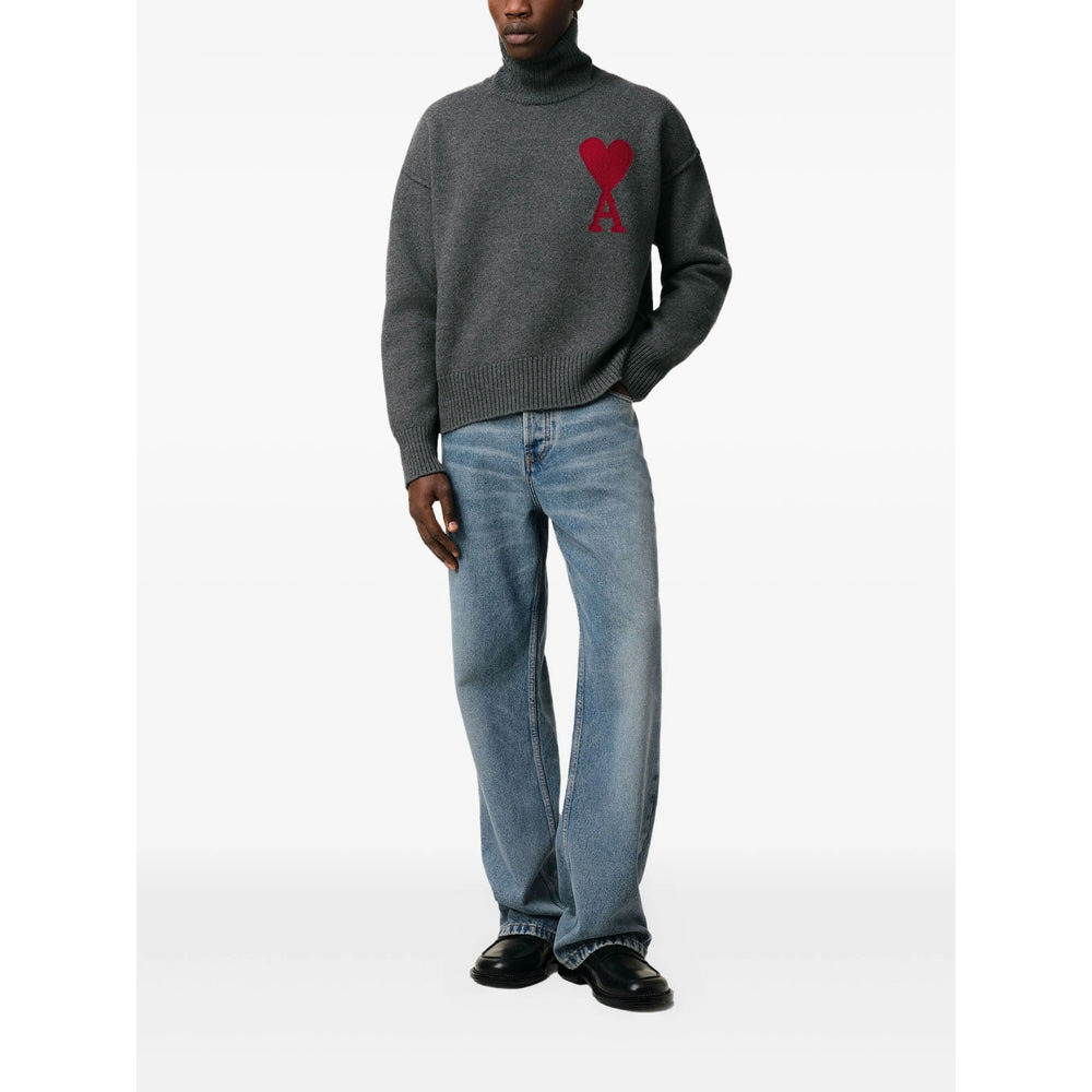 Ami Paris Grey Sweaters & Knitwear - Jumpers Men - 4