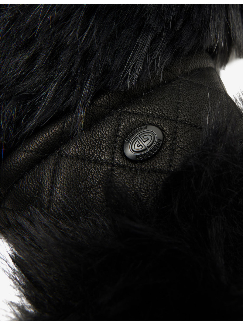 GOLDBERGH Hill Faux-Fur Leather Mittens outlook