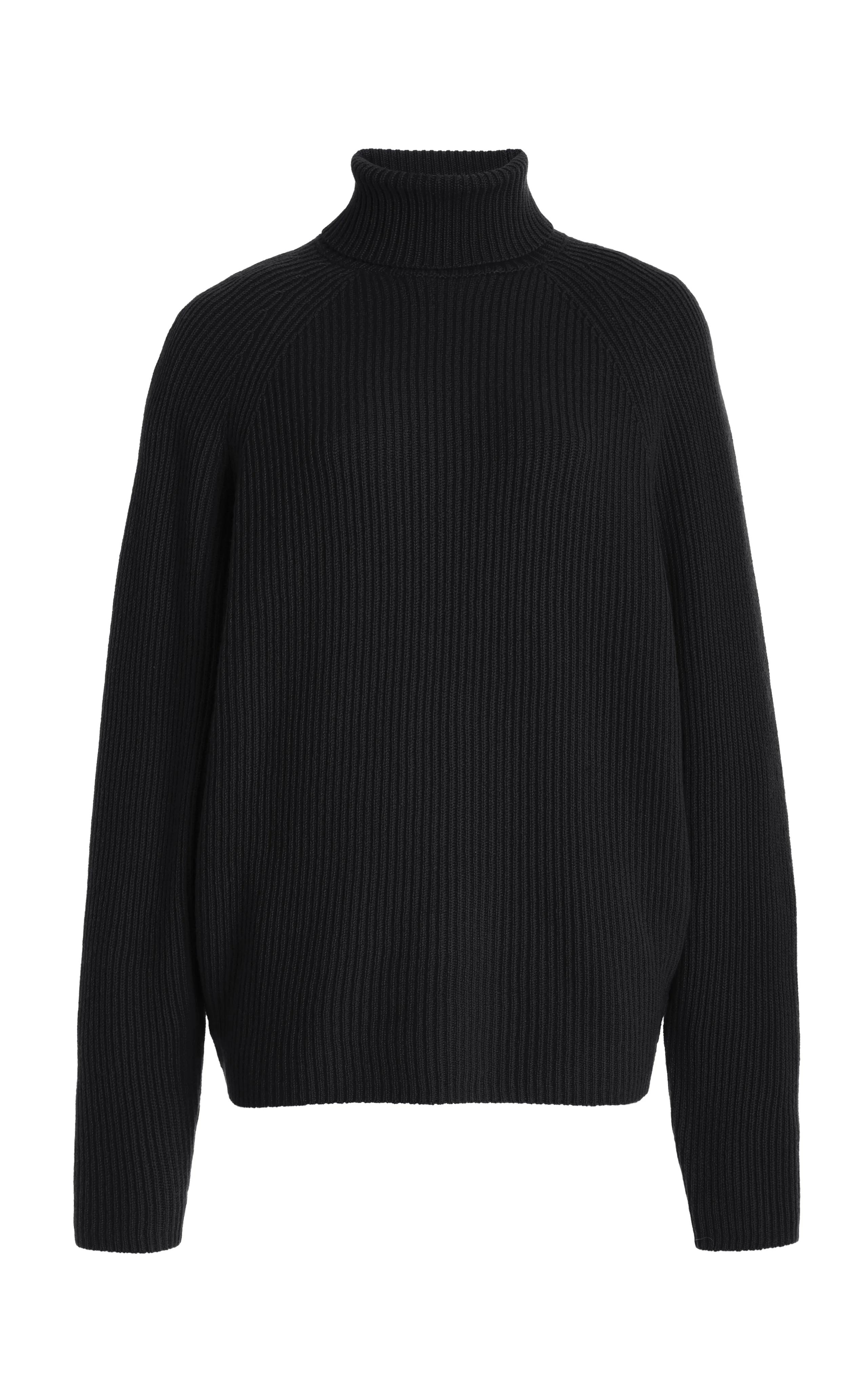 Wigman Knit Turtleneck Sweater in Black Cashmere - 1