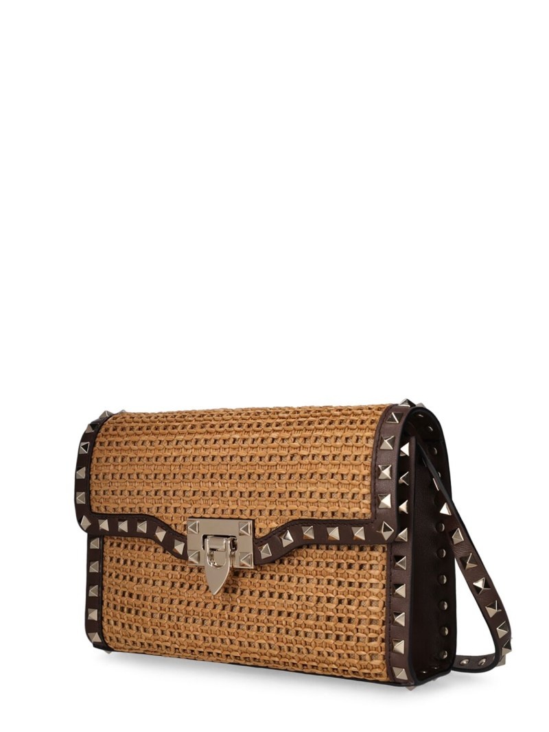 Small Rockstud raffia effect bag - 2