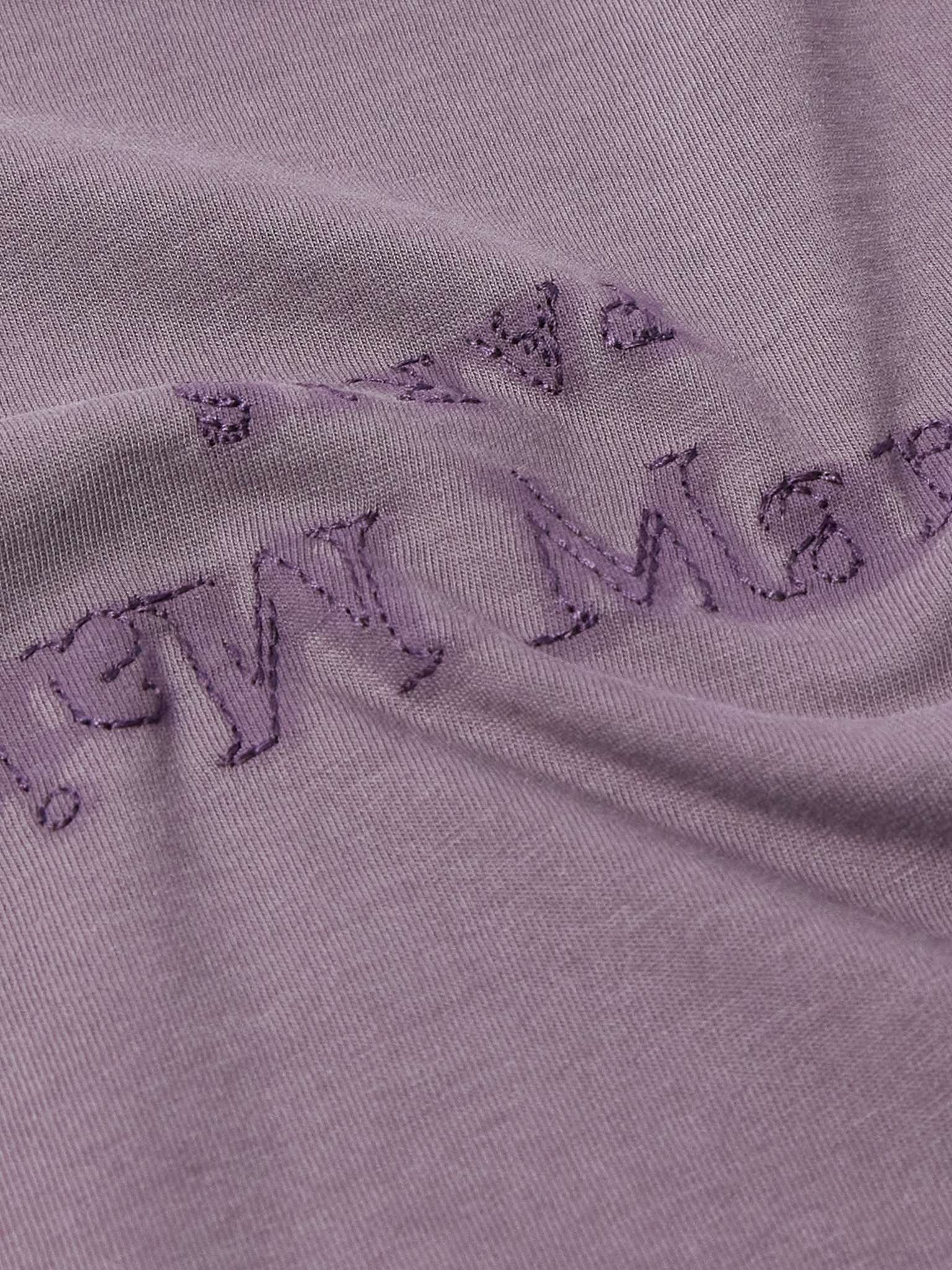 Logo-Embroidered Cotton-Jersey T-Shirt - 4