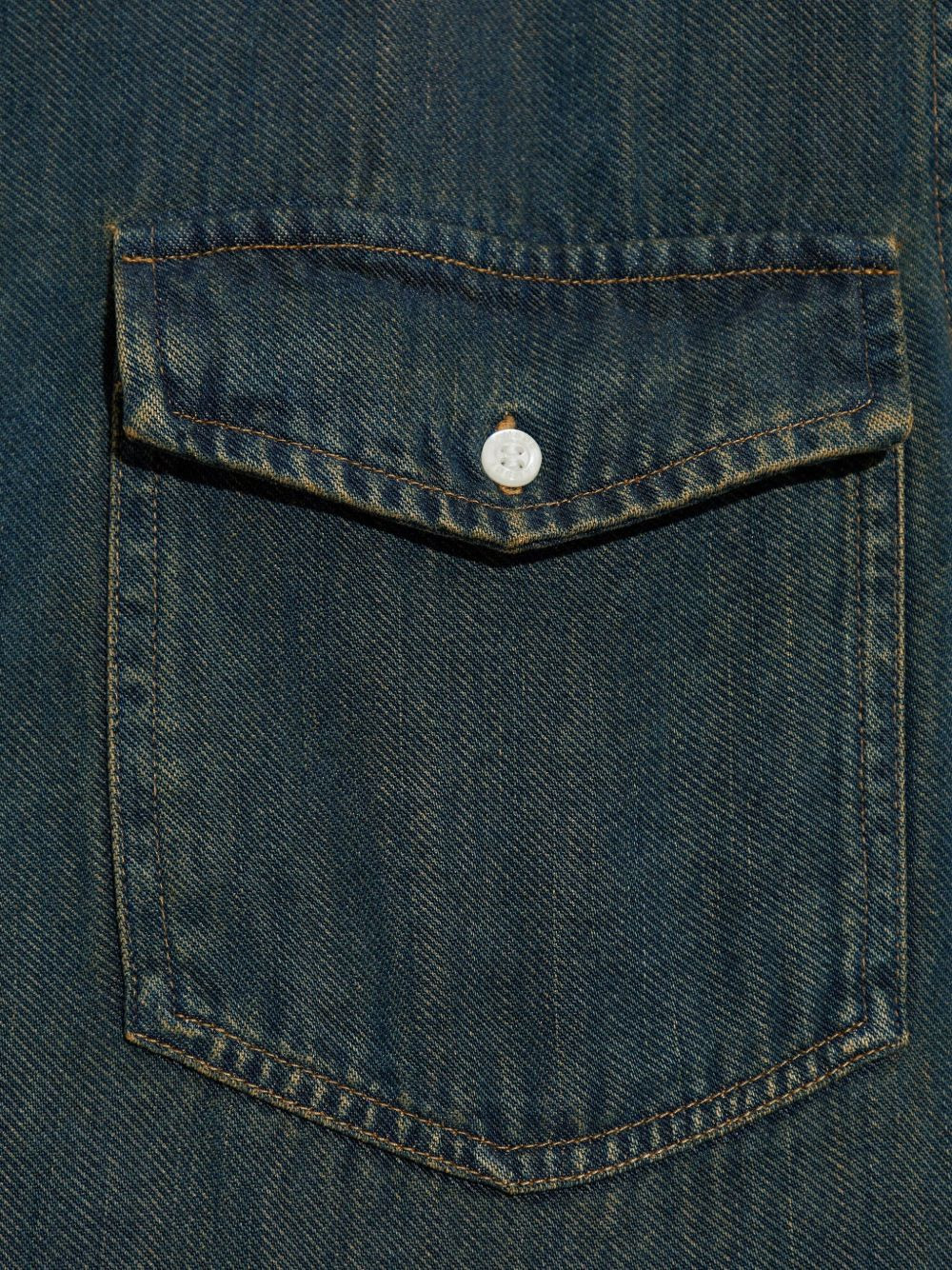 chest-pocket denim shirt - 5