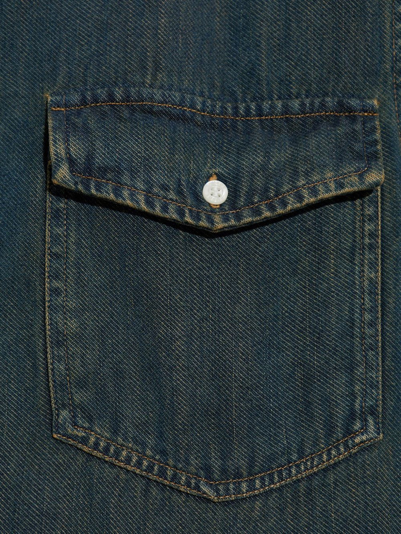 chest-pocket denim shirt 5